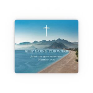 Inspirational Mouse Pad: Keep Going Forward, Motivational Desk Accessory, Christian Gift, Faith-Based Office Decor, Spiritual Quote