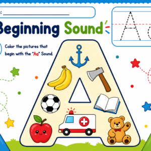 A-Z Beginning Sounds Color It Alphabet Worksheets - Engaging Phonics Activities