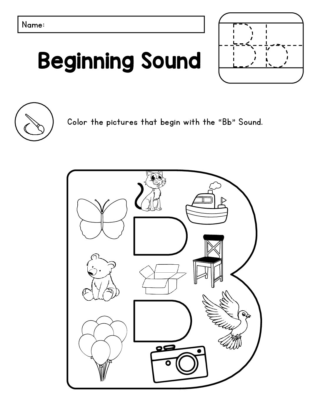 A-Z Beginning Sounds Color It Alphabet Worksheets - Engaging Phonics Activities - Image 3