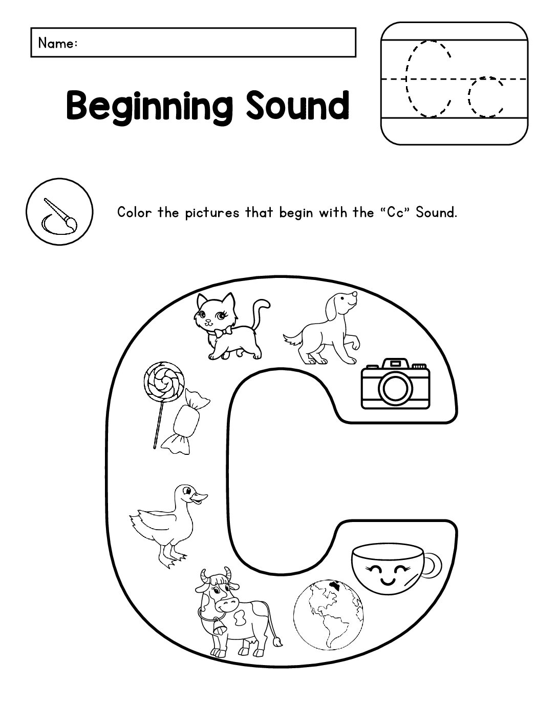 A-Z Beginning Sounds Color It Alphabet Worksheets - Engaging Phonics Activities - Image 4