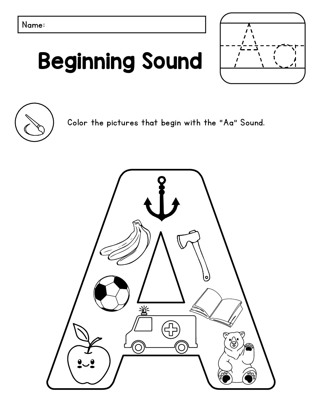 A-Z Beginning Sounds Color It Alphabet Worksheets - Engaging Phonics Activities - Image 2