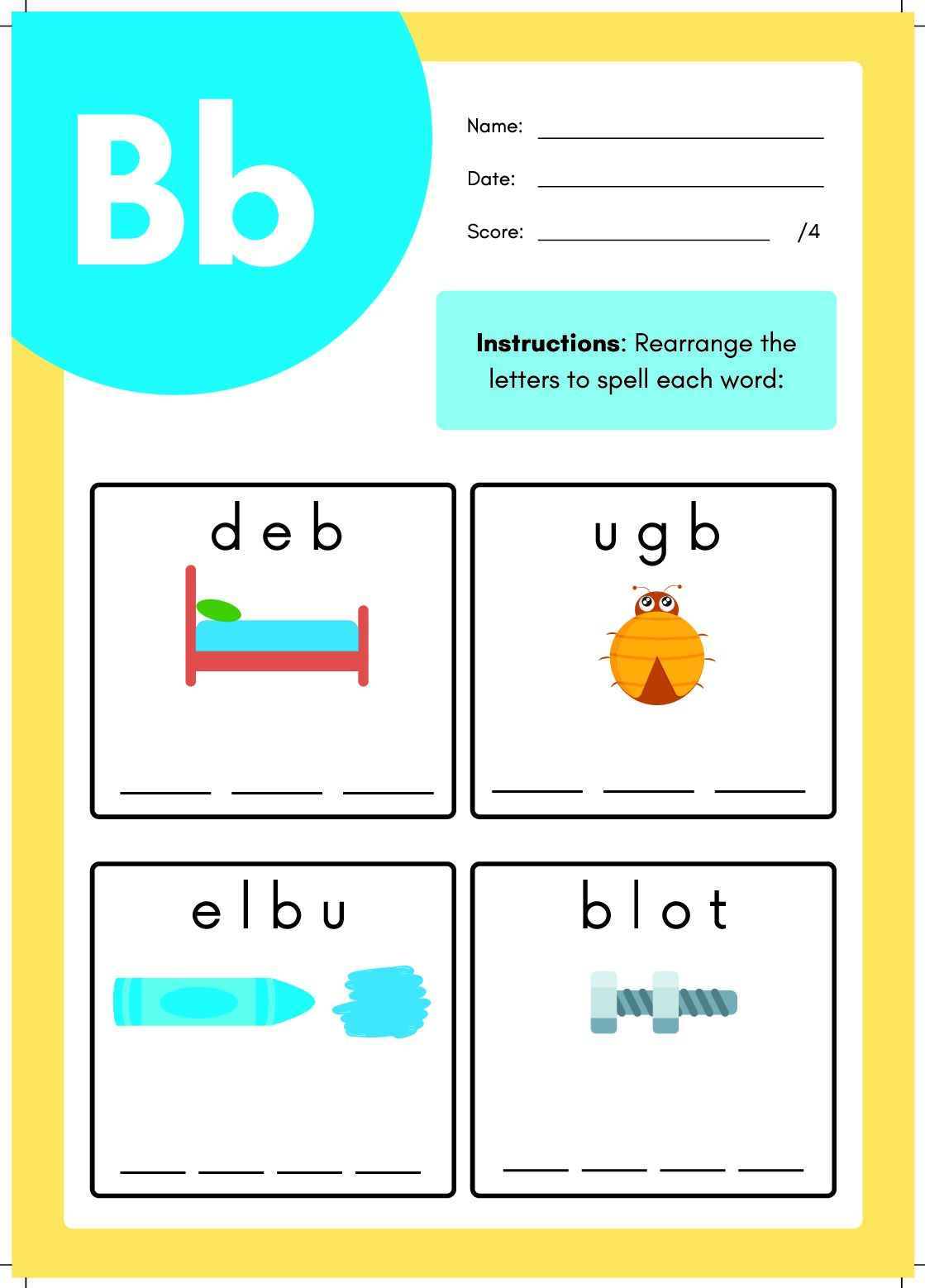 Alphabet Spelling Worksheet - Image 3