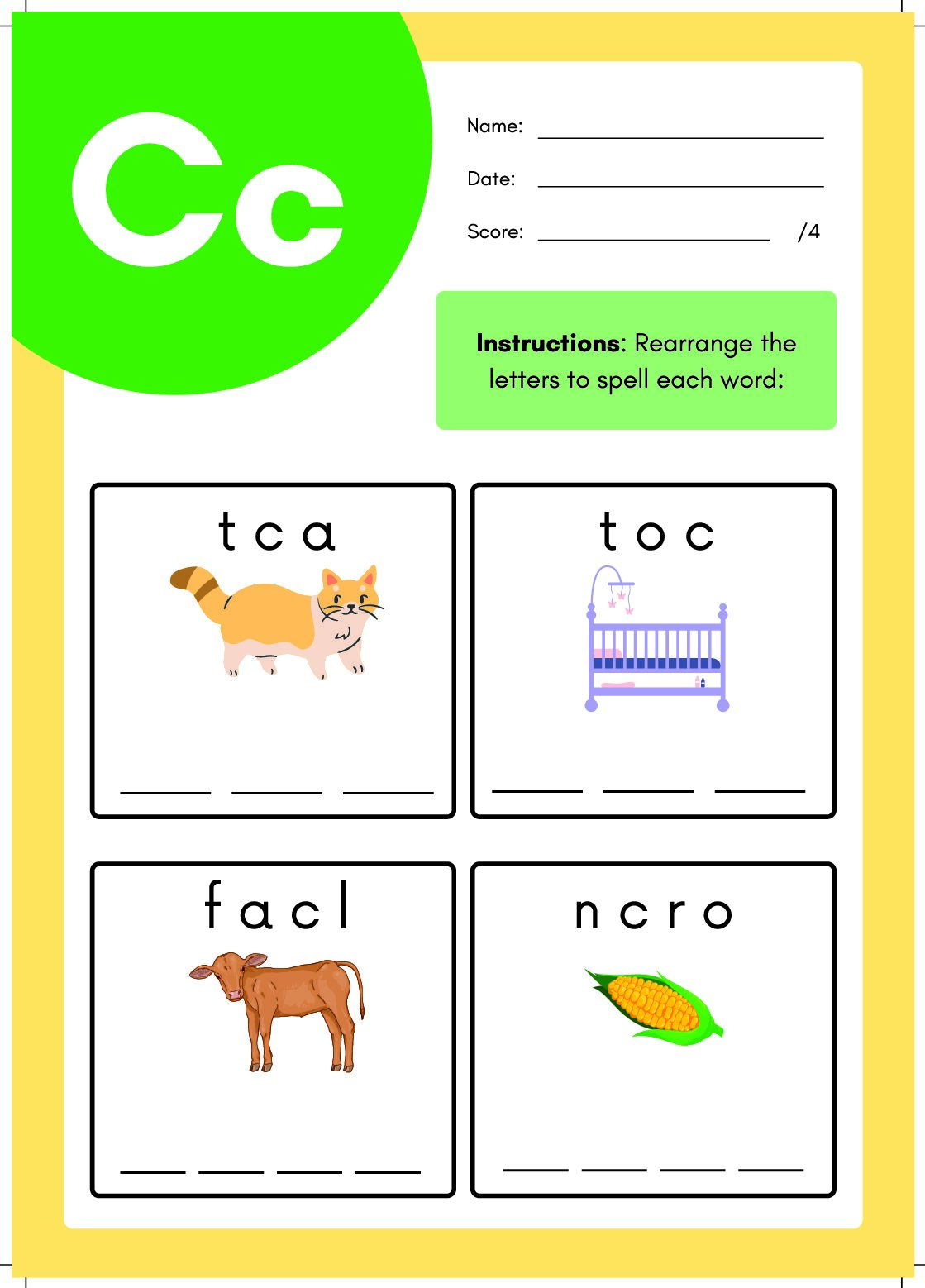 Alphabet Spelling Worksheet - Image 4