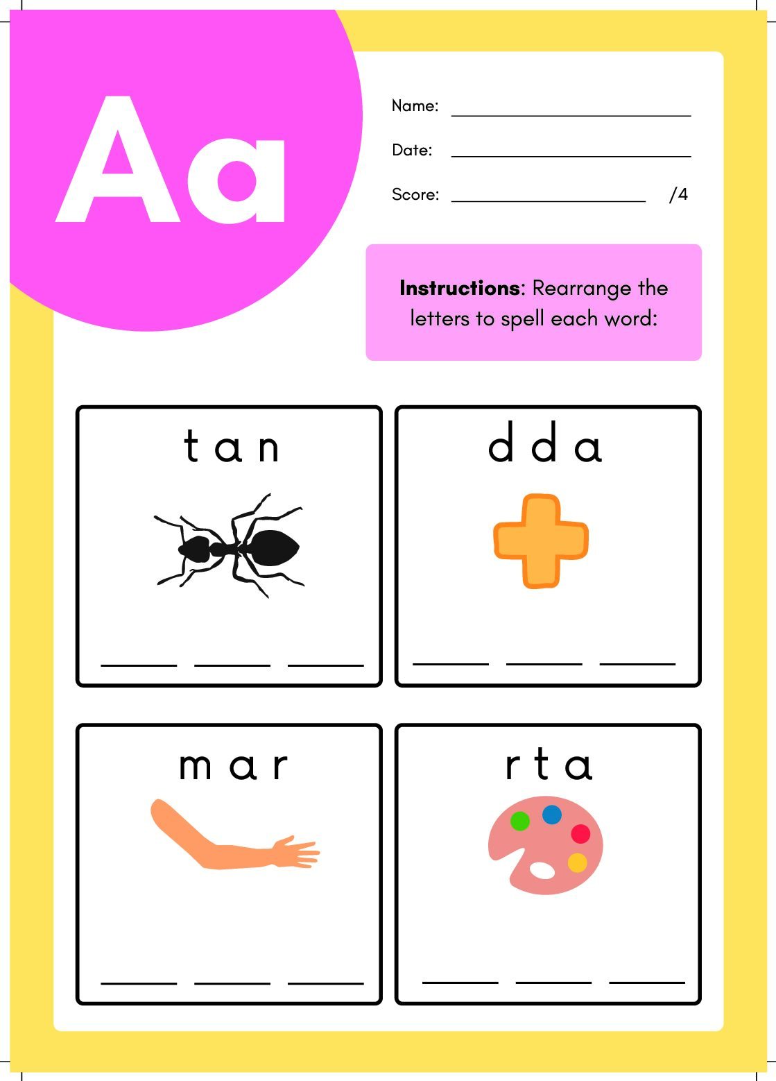 Alphabet Spelling Worksheet - Image 2