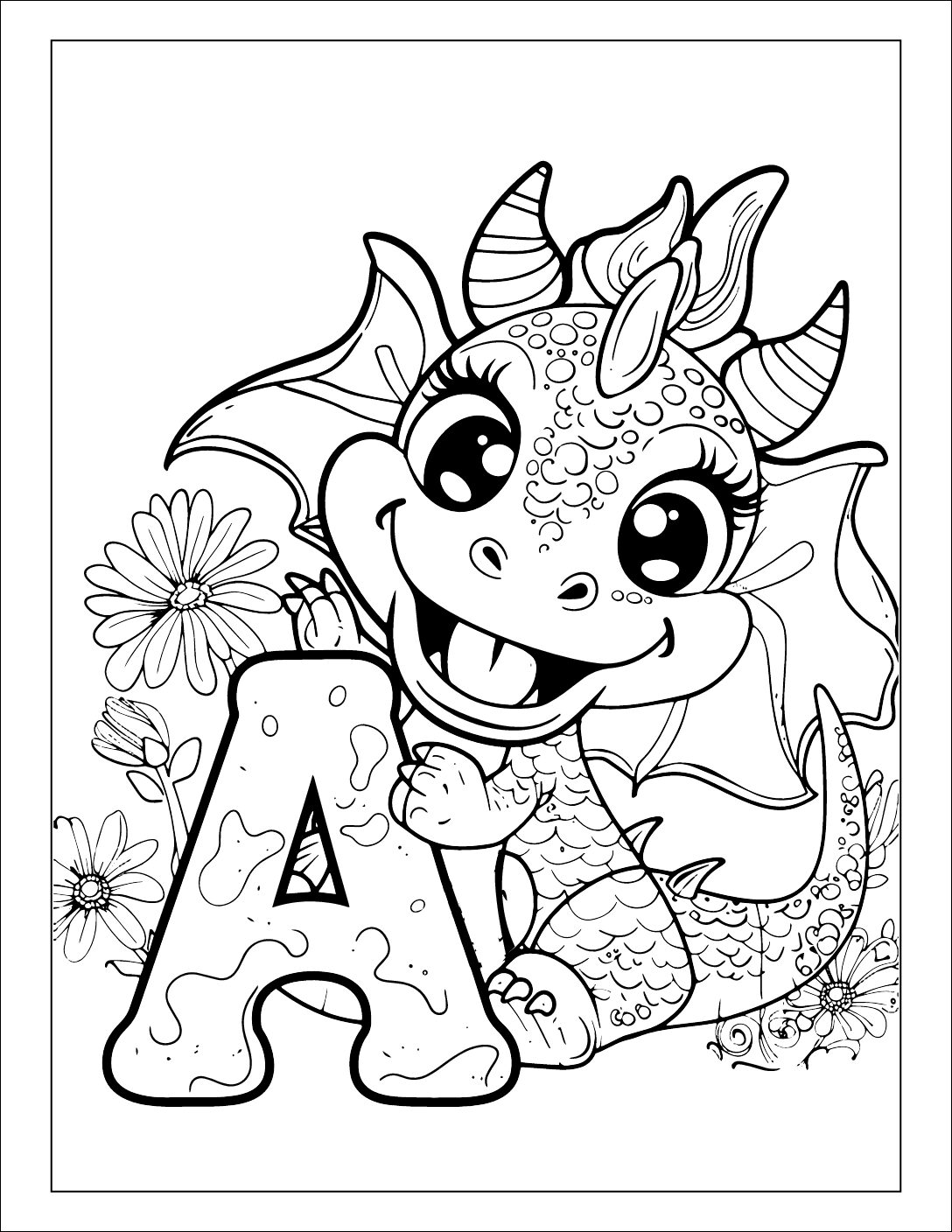 Alphabet and Numbers Coloring with Dragon - Image 2