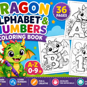 Alphabet and Numbers Coloring with Dragon